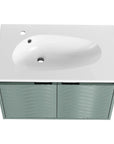 30" Wall-Mounted Bathroom Vanity with Soft-Close Doors – Modern & Space-Saving color: Green