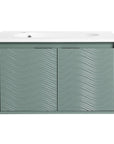 30" Wall-Mounted Bathroom Vanity with Soft-Close Doors – Modern & Space-Saving color: Green