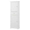 Norrin 67.3" White Tall Narrow Bathroom Storage Cabinet with Drawer & Shelves