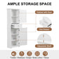 Freestanding Tall Bathroom Storage Cabinet with One Drawers and Adjustable Shelf color:white