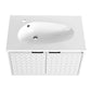 30" Wall-Mounted Bathroom Vanity with Sink & Soft Close Doors – Perfect for Small Bathrooms color: White