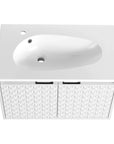 30" Wall-Mounted Bathroom Vanity with Sink & Soft Close Doors – Perfect for Small Bathrooms color: White