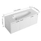 24" Wall-Mounted Bathroom Vanity with Sink & Soft Close Doors – Perfect for Small Bathrooms color: White