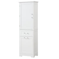Valmor 68.1” Tall Bathroom Storage Cabinet in White.