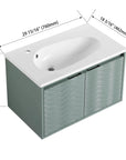 30" Wall-Mounted Bathroom Vanity with Soft-Close Doors – Modern & Space-Saving color: Green