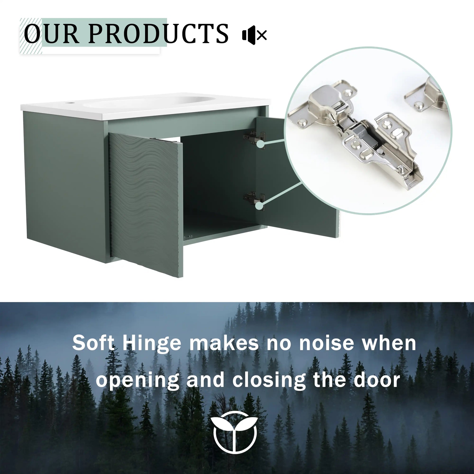 30&quot; Wall-Mounted Bathroom Vanity with Soft-Close Doors – Modern &amp; Space-Saving