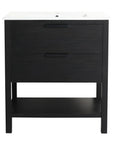 Freestanding Bathroom Vanity with Plywood and 2 Drawers color: Black Chestnut