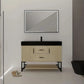 Elegant 48 Inch Standalone Bathroom Vanity with Durable Resin Sink color: Plain Light Oak