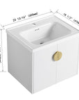 Soft Close Doors Bathroom Vanity With Sink color:Gloss White