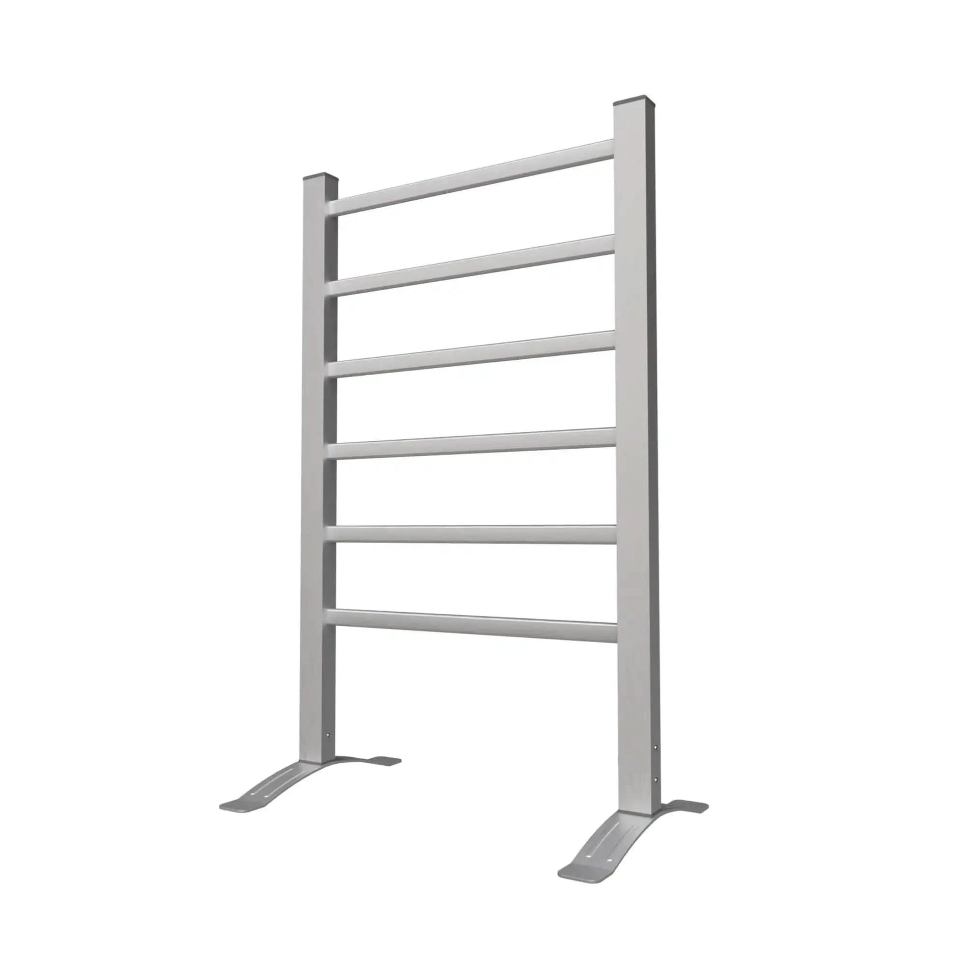 Silver Electric Heated Towel Rack - Wall-Mounted Towel Warmer with 6 Stainless Steel Bars color: Silver