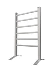 Silver Electric Heated Towel Rack - Wall-Mounted Towel Warmer with 6 Stainless Steel Bars color: Silver