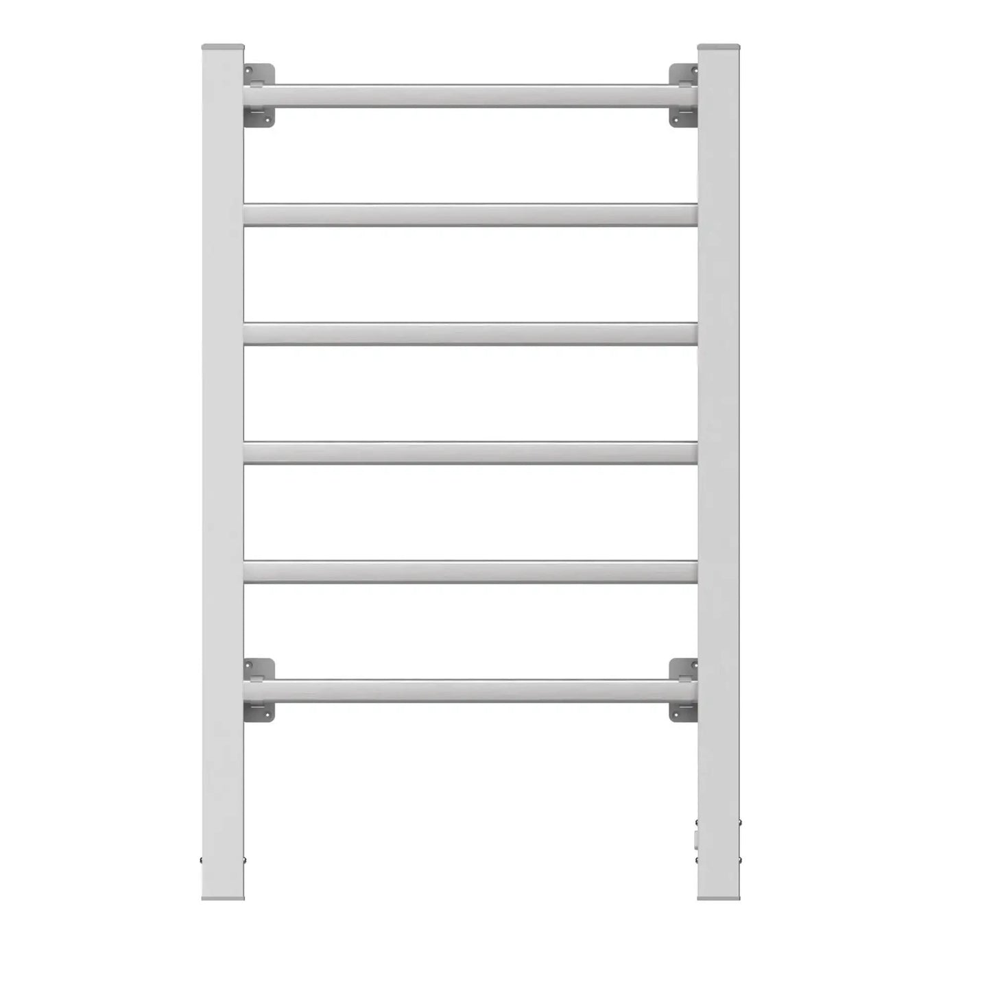 Silver Electric Heated Towel Rack - Wall-Mounted Towel Warmer with 6 Stainless Steel Bars color: Silver