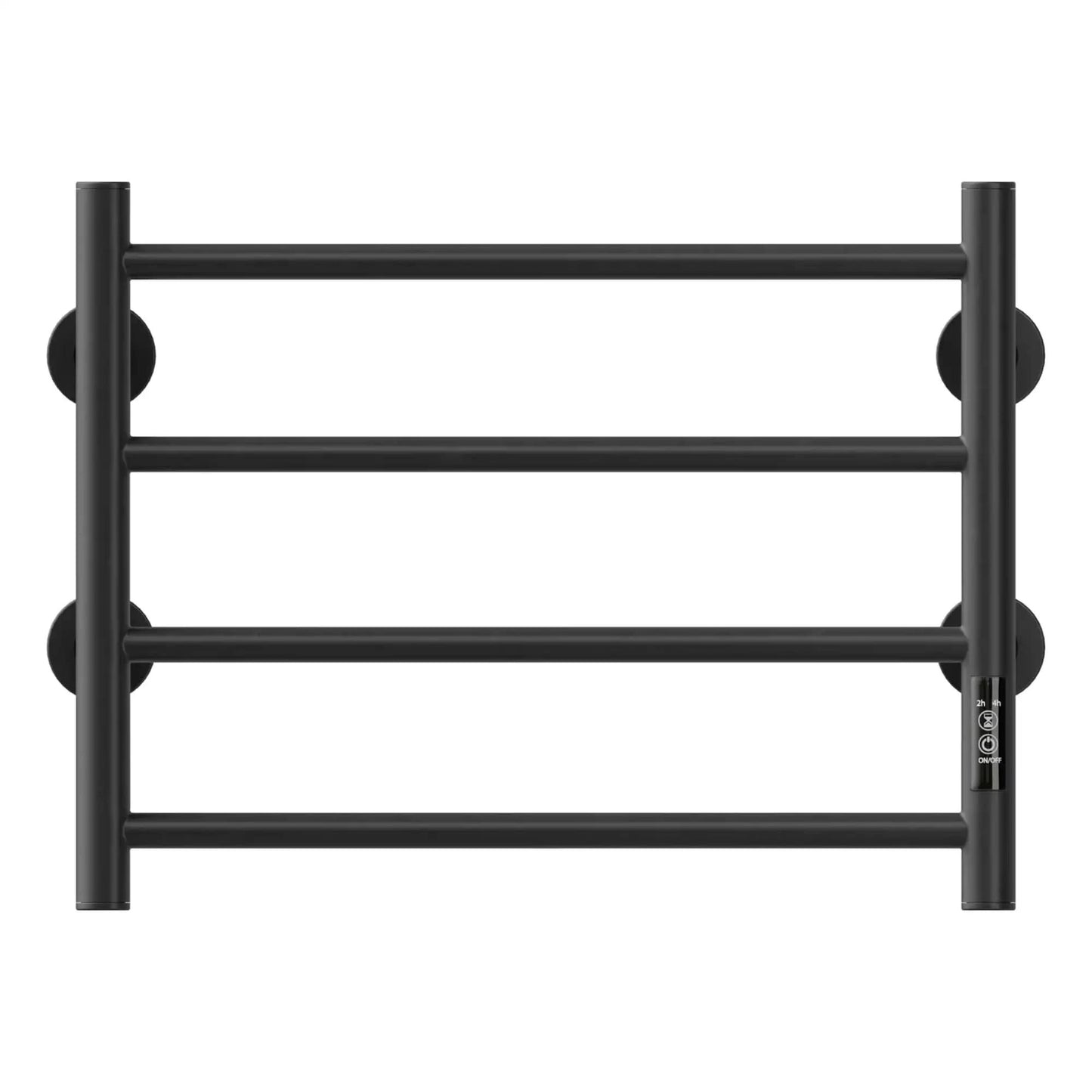 Black Electric Heated Towel Warmer - 4-Bar Stainless Steel Rack for Warm, Dry Towels color: Black