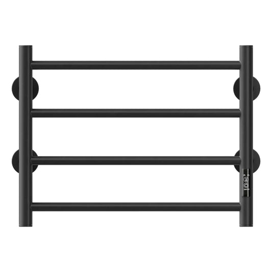 Black Electric Heated Towel Warmer - 4-Bar Stainless Steel Rack for Warm, Dry Towels color: Black