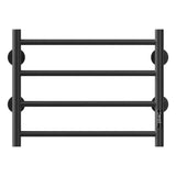 Black Electric Heated Towel Warmer - 4-Bar Stainless Steel Rack for Warm, Dry Towels color: Black