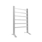 Silver Electric Heated Towel Rack - Wall-Mounted Towel Warmer with 6 Stainless Steel Bars color: Silver