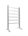 Silver Electric Heated Towel Rack - Wall-Mounted Towel Warmer with 6 Stainless Steel Bars color: Silver