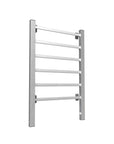 Silver Electric Heated Towel Rack - Wall-Mounted Towel Warmer with 6 Stainless Steel Bars color: Silver