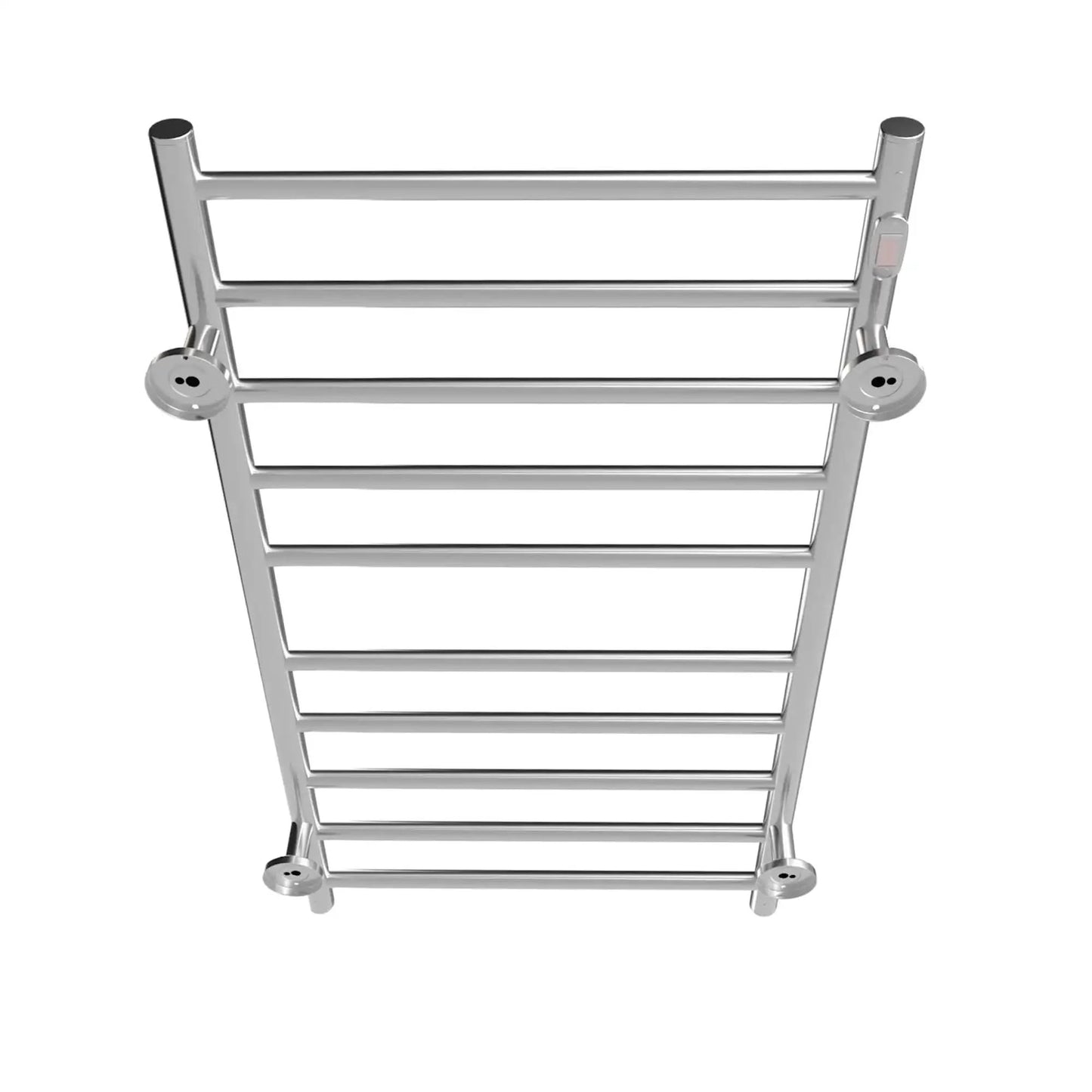 Silver Electric Heated Towel Rack - Wall-Mounted Towel Warmer with 10 Stainless Steel Bars color: Silver