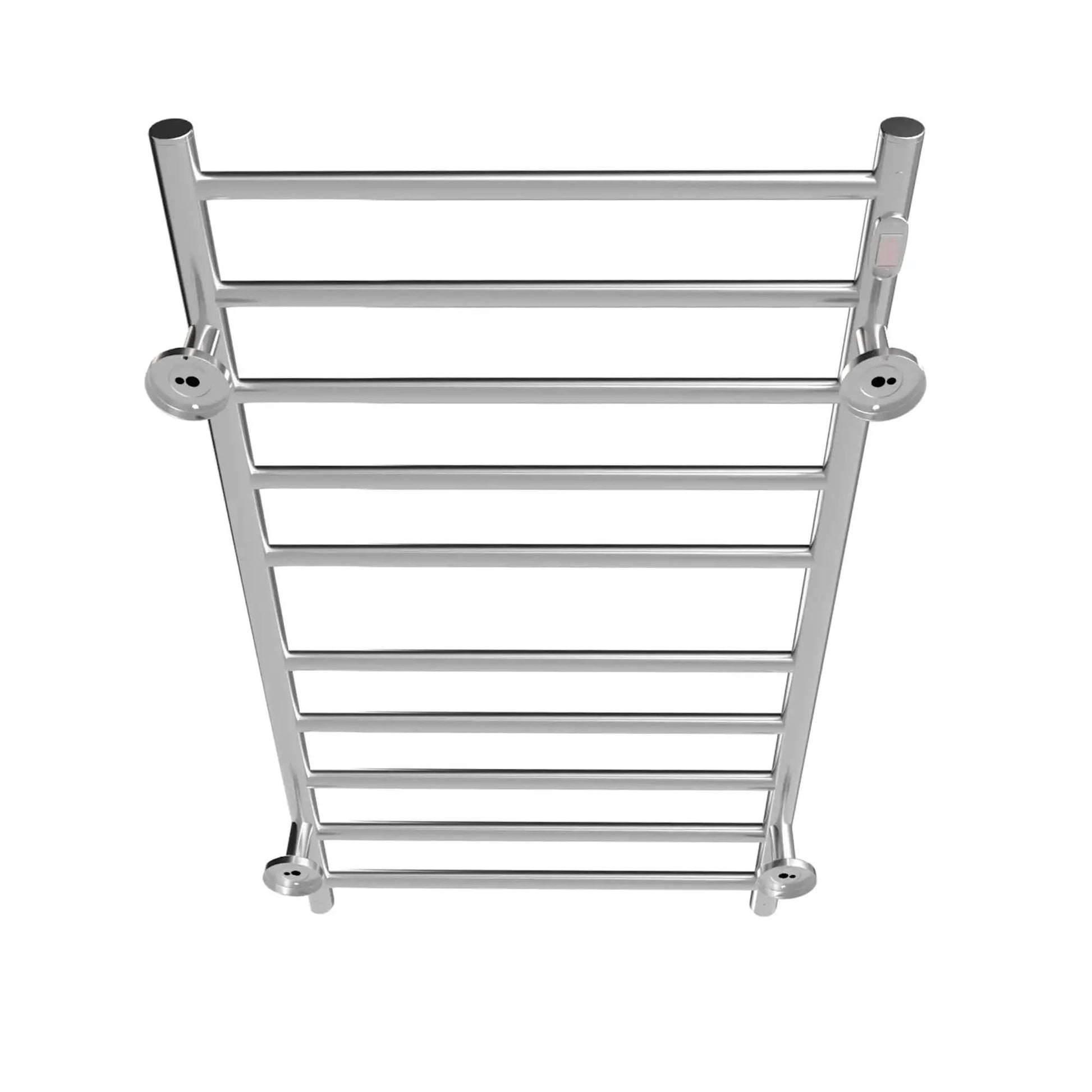 Silver Electric Heated Towel Rack - Wall-Mounted Towel Warmer with 10 Stainless Steel Bars color: Silver