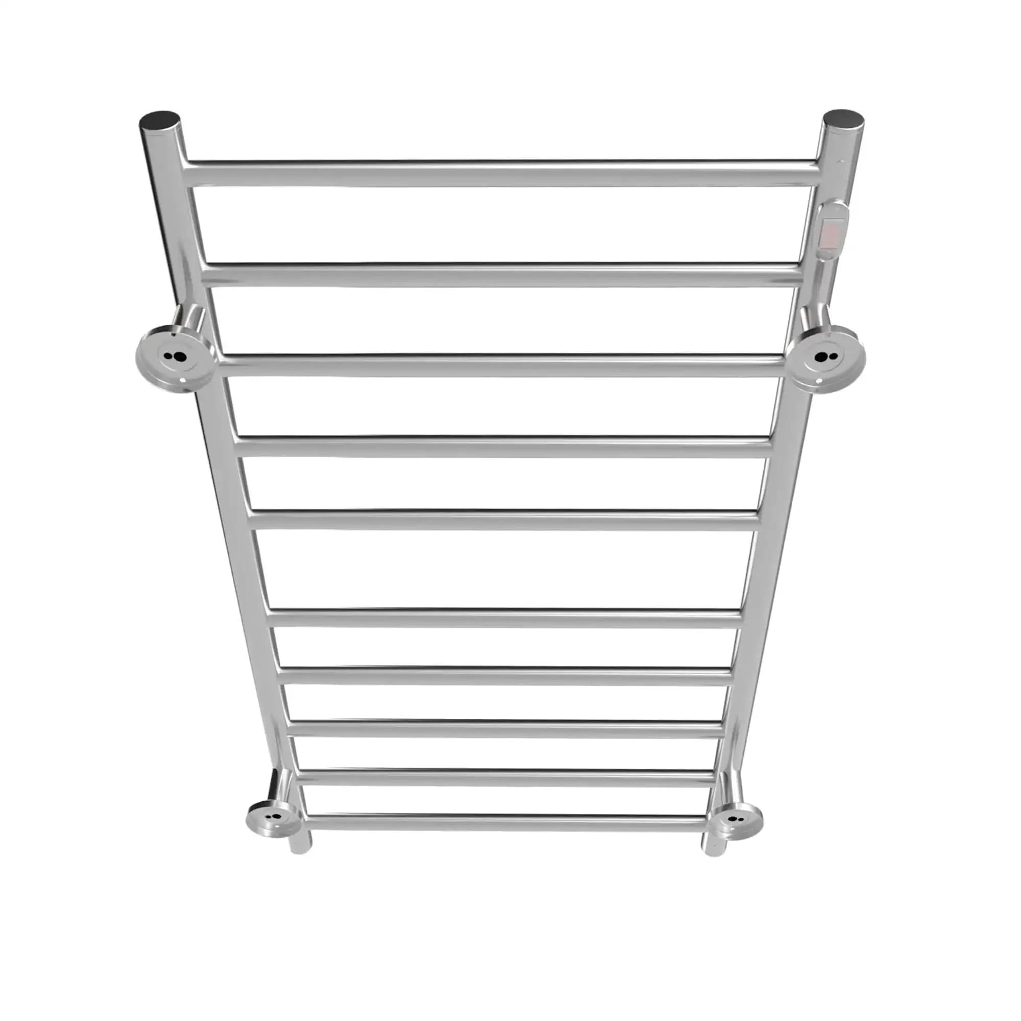 Silver Electric Heated Towel Rack - Wall-Mounted Towel Warmer with 10 Stainless Steel Bars color: Silver