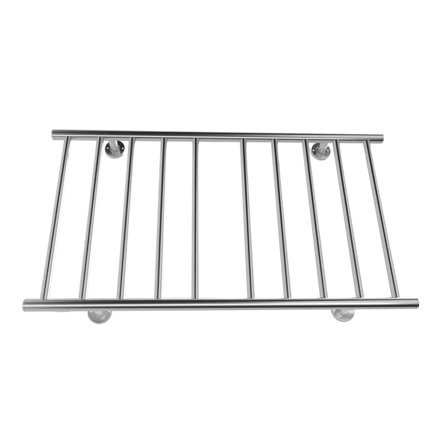 Silver Electric Heated Towel Rack - Wall-Mounted Towel Warmer with 10 Stainless Steel Bars color: Silver