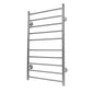 Silver Electric Heated Towel Rack - Wall-Mounted Towel Warmer with 10 Stainless Steel Bars color: Silver