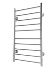 Silver Electric Heated Towel Rack - Wall-Mounted Towel Warmer with 10 Stainless Steel Bars color: Silver