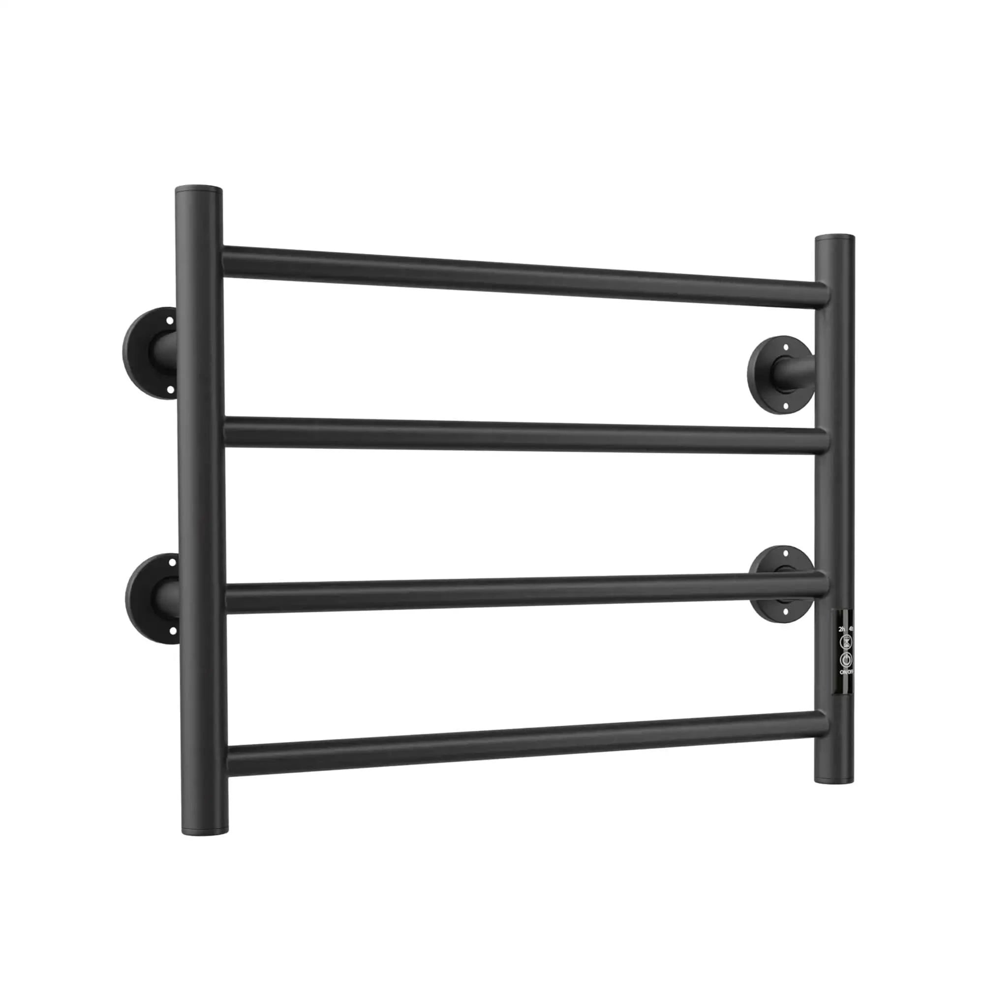 Black Electric Heated Towel Warmer - 4-Bar Stainless Steel Rack for Warm, Dry Towels color: Black