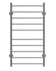 Silver Electric Heated Towel Rack - Wall-Mounted Towel Warmer with 10 Stainless Steel Bars color: Silver