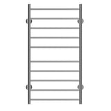 Silver Electric Heated Towel Rack - Wall-Mounted Towel Warmer with 10 Stainless Steel Bars color: Silver