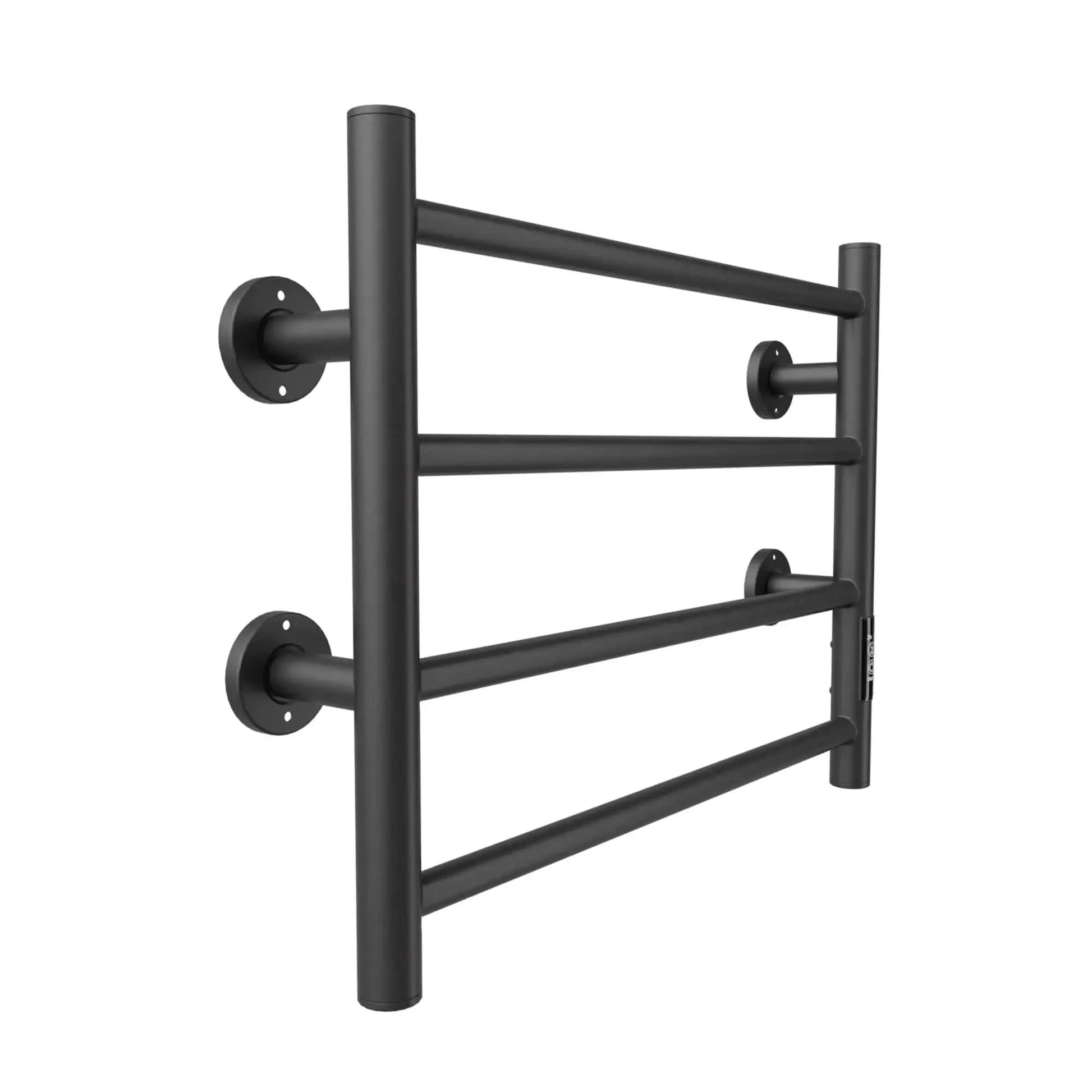 Black Electric Heated Towel Warmer - 4-Bar Stainless Steel Rack for Warm, Dry Towels color: Black