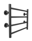 Black Electric Heated Towel Warmer - 4-Bar Stainless Steel Rack for Warm, Dry Towels color: Black