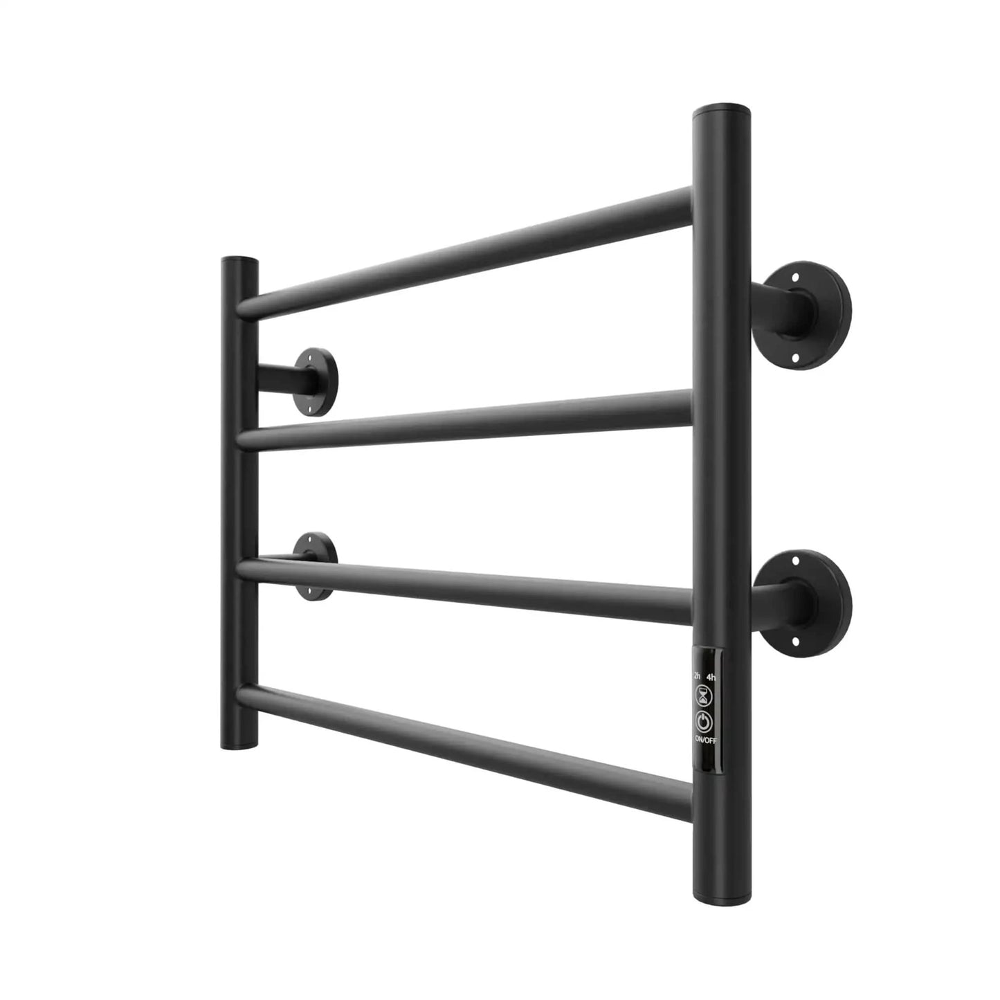 Black Electric Heated Towel Warmer - 4-Bar Stainless Steel Rack for Warm, Dry Towels color: Black