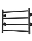 Black Electric Heated Towel Warmer - 4-Bar Stainless Steel Rack for Warm, Dry Towels color: Black