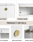 28 inch small floating vanity with metal handle, anti-rust hardware, and stainless steel hinges | Ace Decor