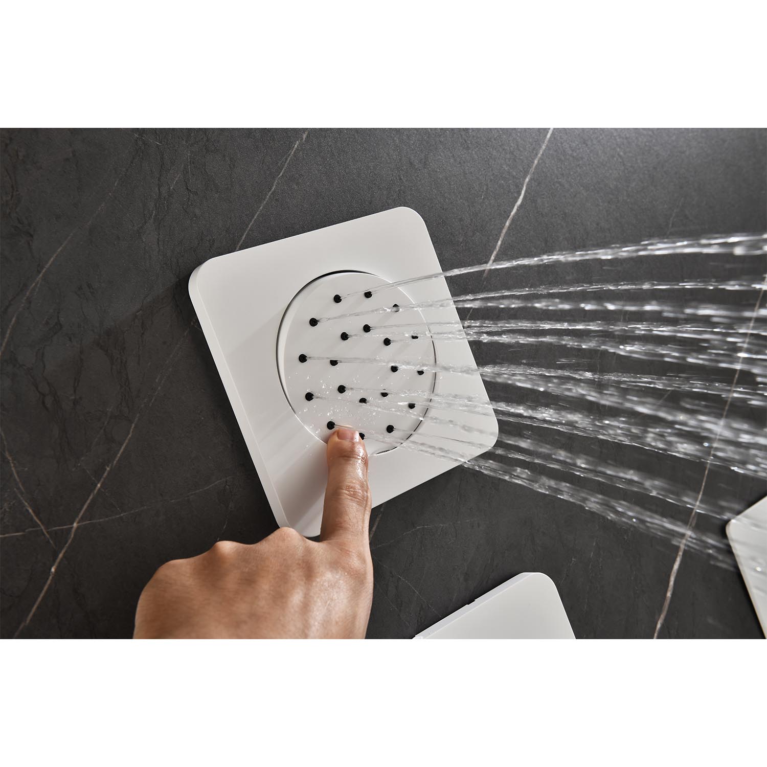 Cascade 3-Body Spray Rain Shower with Handheld - White