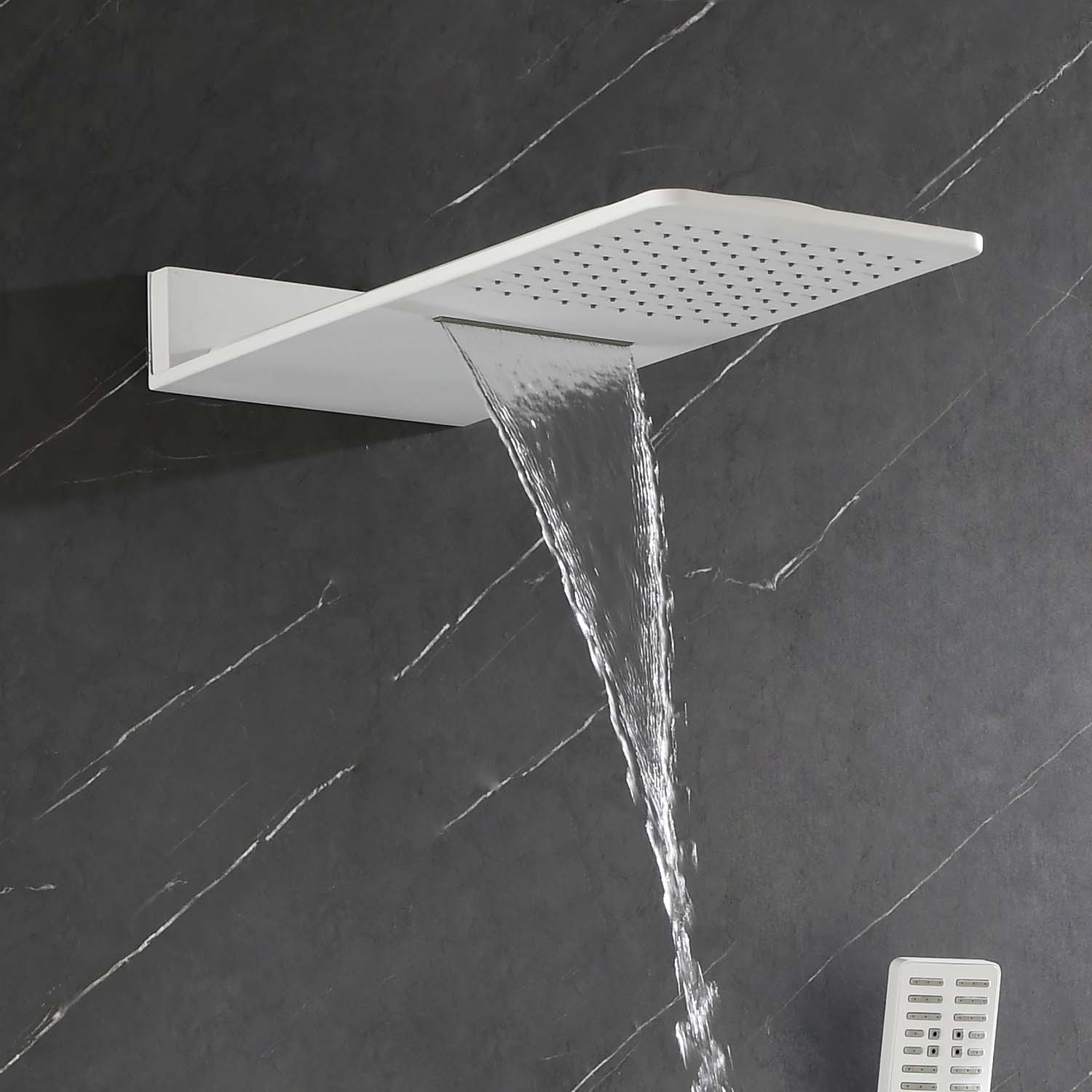 Cascade 3-Body Spray Rain Shower with Handheld - White