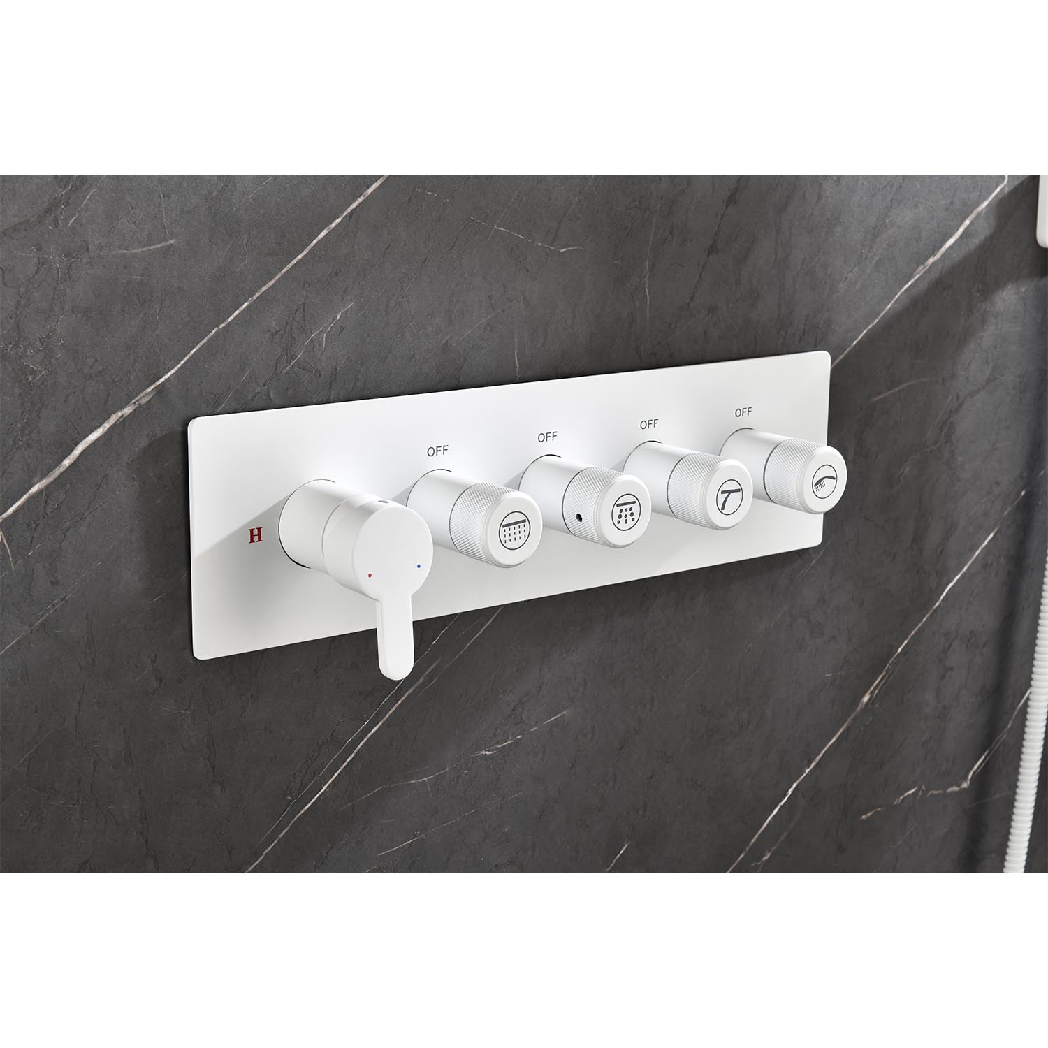 Cascade 3-Body Spray Rain Shower with Handheld - White