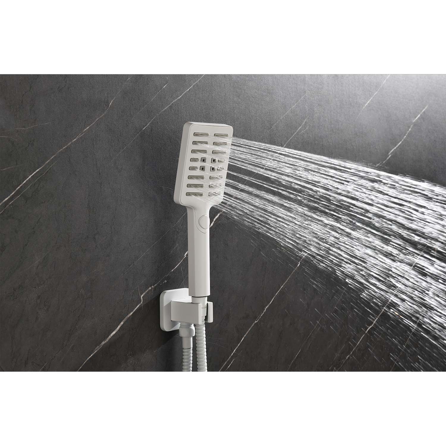 Cascade 3-Body Spray Rain Shower with Handheld - White