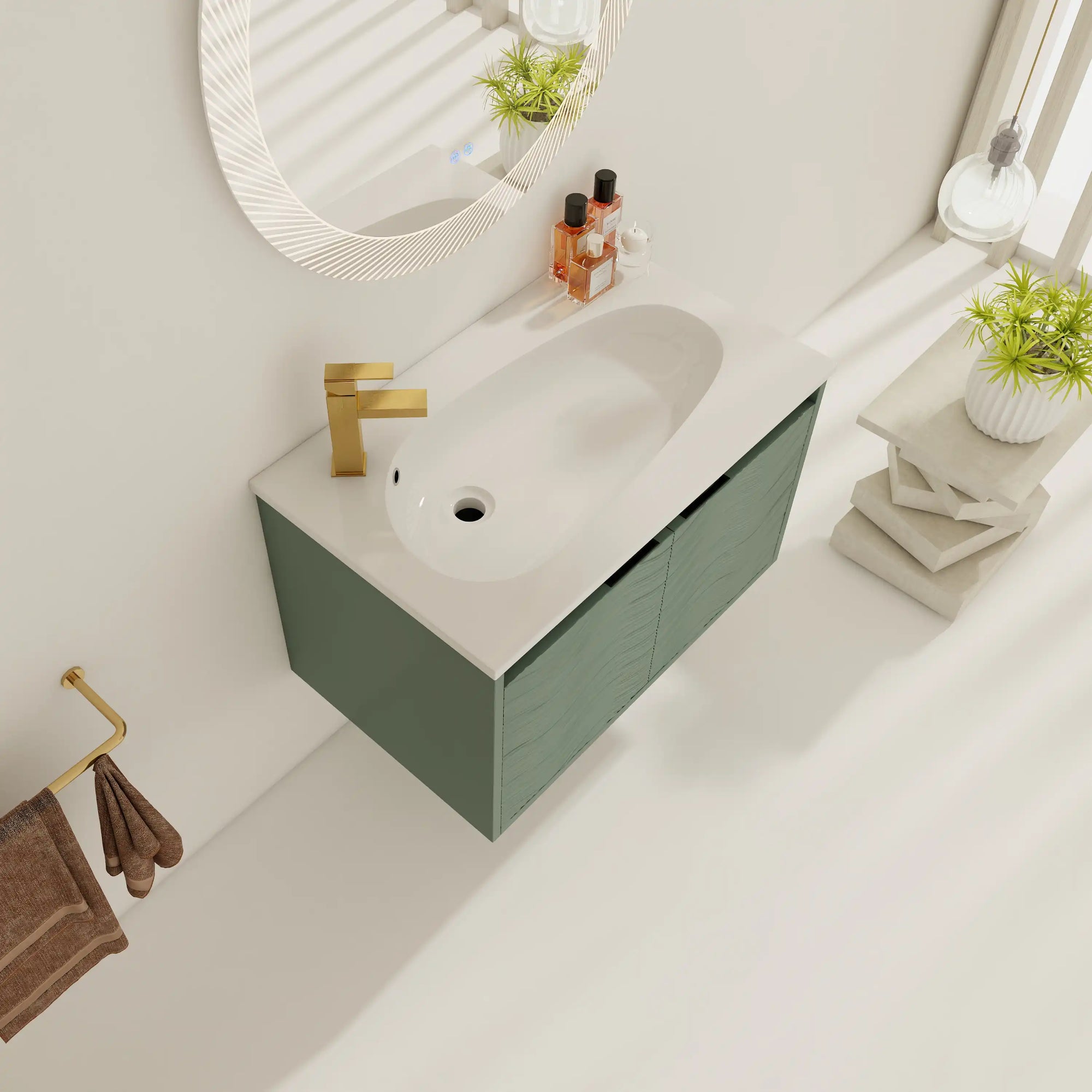 30&quot; Wall-Mounted Bathroom Vanity with Soft-Close Doors – Modern &amp; Space-Saving