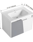 Compact 24 Inch Wall-Mounted Bathroom Vanity with Sink – Ideal for Small Spaces size: 28 X 19