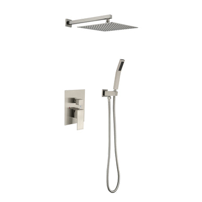 Eclipse Series 12" Wall-Mounted Rain Shower Head - Brushed Nickel Finish
