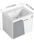 Compact 24 Inch Wall-Mounted Bathroom Vanity with Sink – Ideal for Small Spaces size: 24 X 19