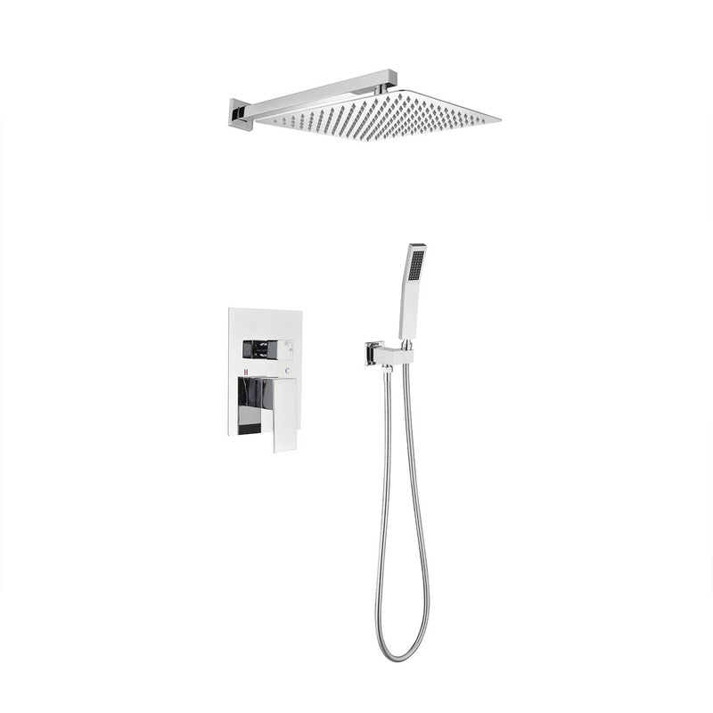 Eclipse Series 12" Wall-Mounted Rain Shower Head - Chrome Finish