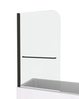 34 x 58 bathtub half glass door with frameless pivot design and matte black hardware | Ace Decor