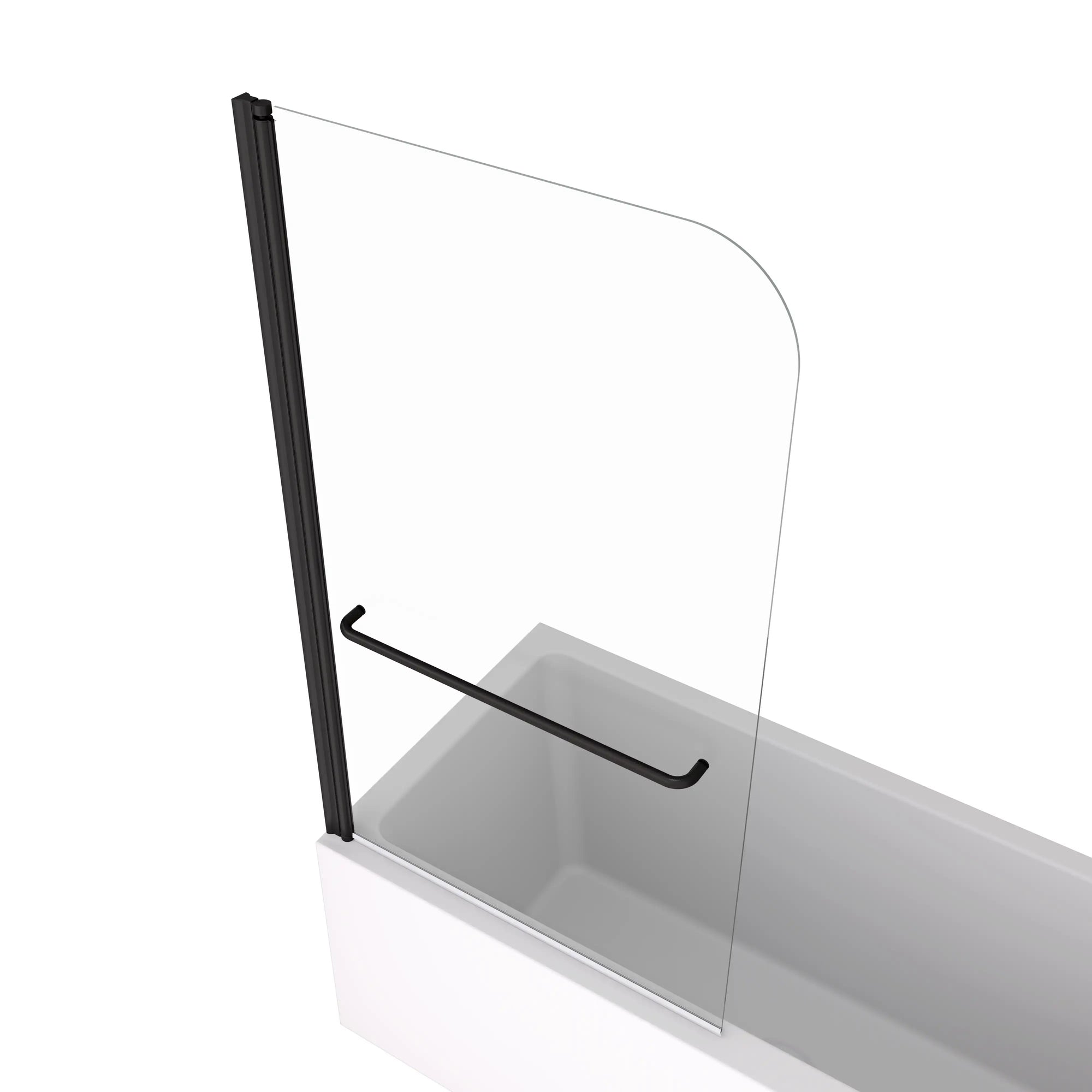 34 x 58 bathtub half glass door with 1/4-inch tempered glass panel | Ace Decor