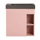 20" Floating Wall-Mounted Bathroom Vanity with White Resin Sink & Soft-Close Door color: Pink+Black