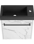 20" Floating Wall-Mounted Bathroom Vanity with White Resin Sink & Soft-Close Door color: White+Black