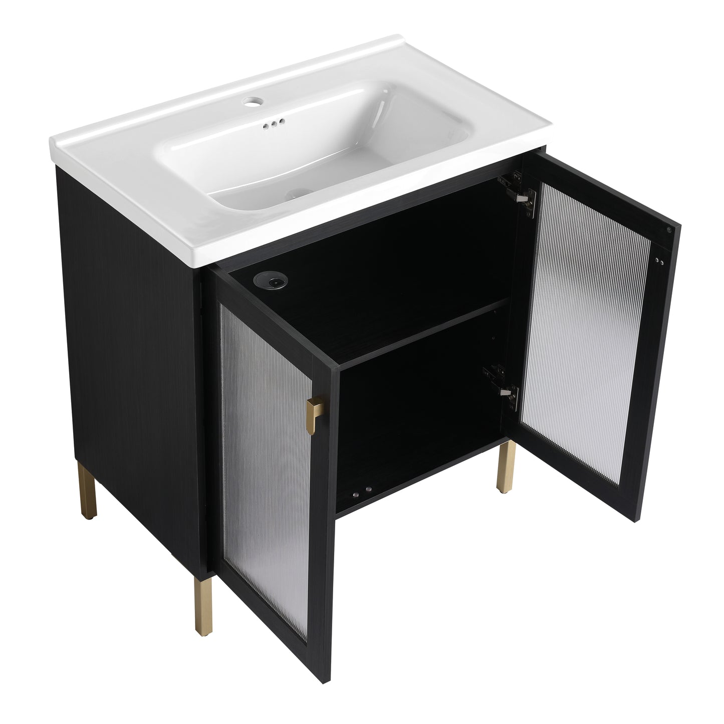 28" Wall-Mounted Bathroom Vanity with Sink - Ideal for Small Spaces size: 32 X 19 | installation: Detached